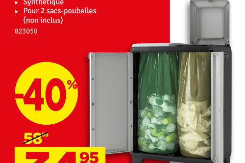 Armoire de tri sélectif SPLIT PREMIUM -40% soit 34,95€ au lieu de 58,95€